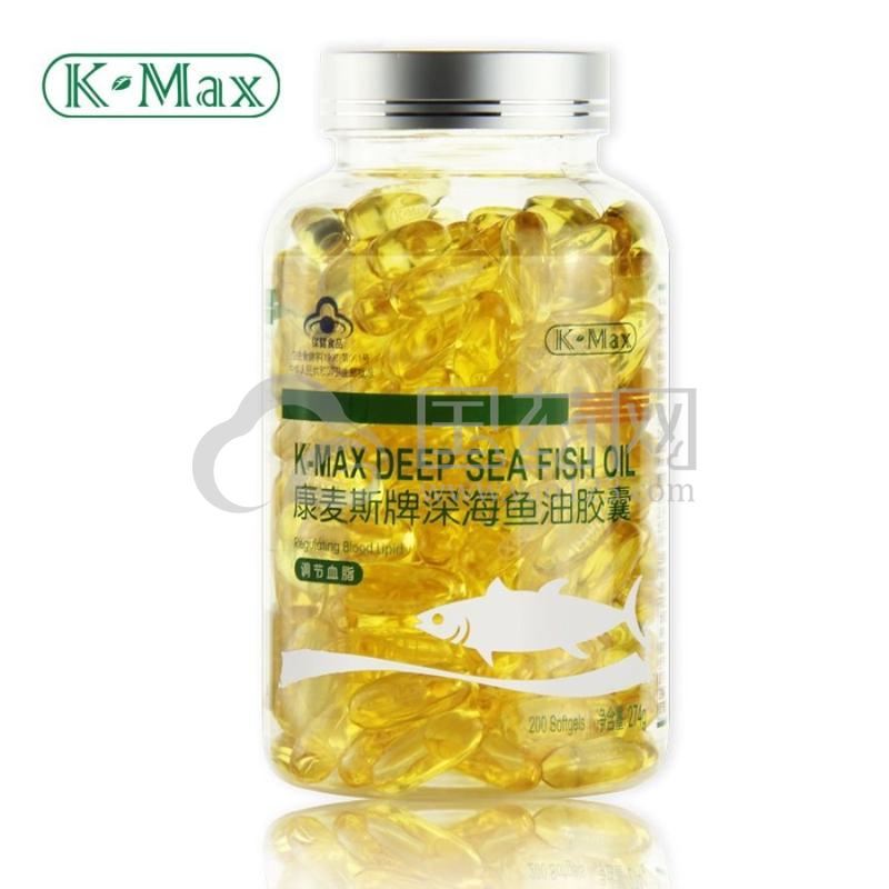 k-max美国康麦斯深海鱼油胶囊200粒*1370mg