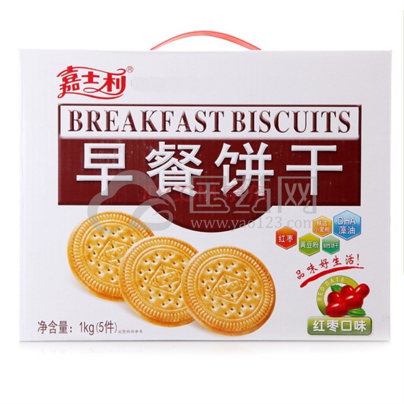 嘉士利 零食 饼干蛋糕 早餐饼干 红枣味1000g/盒