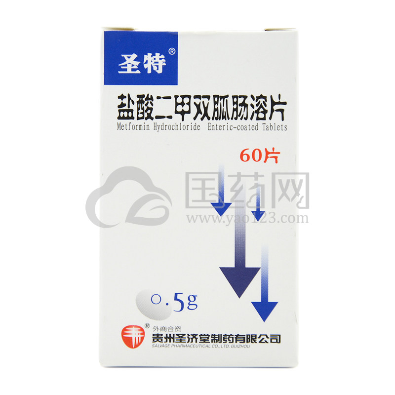 圣特 盐酸二甲双胍肠溶片 0.5g*60片/瓶