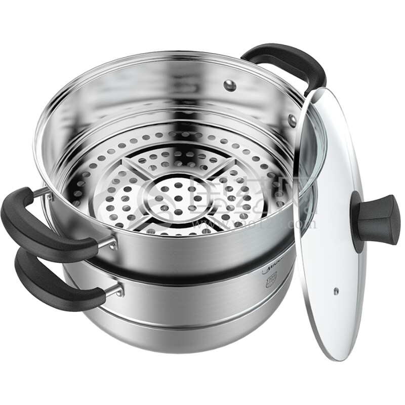 【美的(midea)】美的(midea)304不锈钢蒸锅双层加厚复底燃气煤气电磁