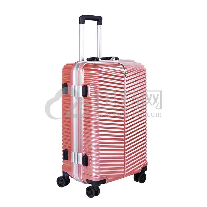 maki zaza24寸玫瑰红色时尚万向轮铝框拉杆箱mkz-8060