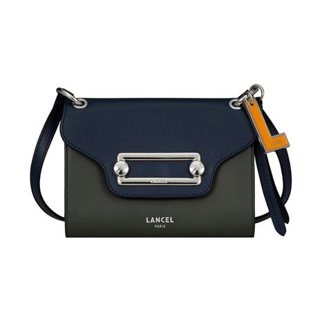 【国药网】lancel兰姿clic系列女士单肩斜挎包藏蓝色小号牛皮革a10