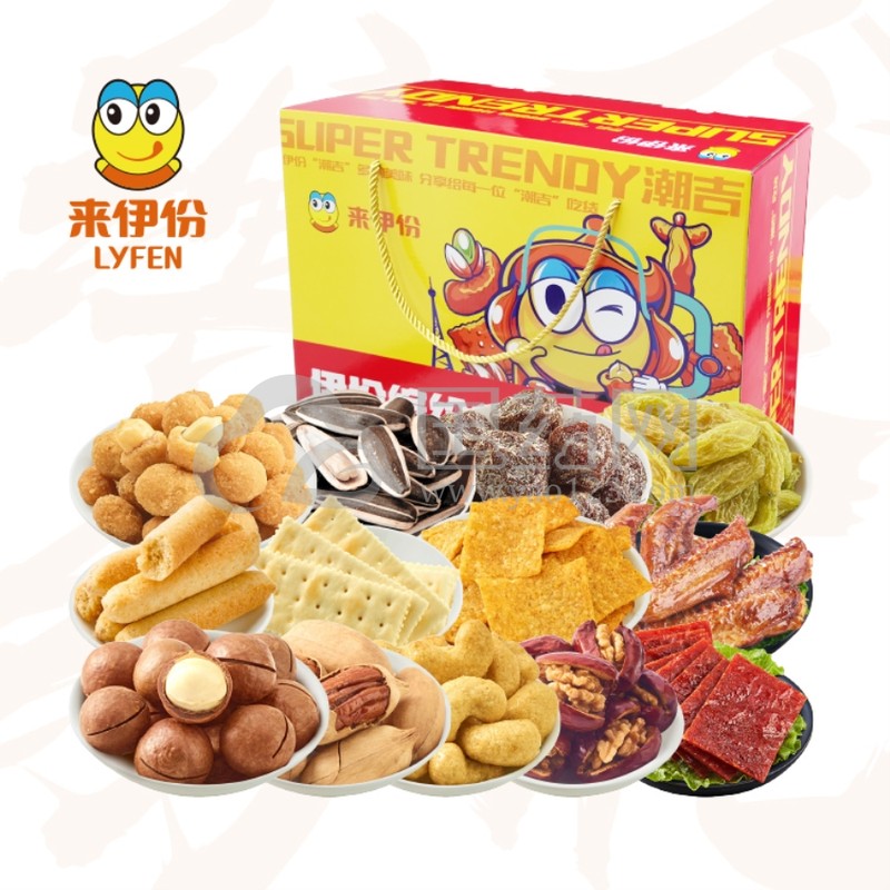 来伊份缤纷食礼b款坚果休闲零食礼盒fg