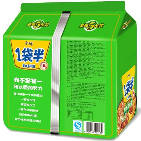 今麥郎 方便麵 一袋半蔥香排骨麵 五連包(145g*5袋)大面塊 方便食品