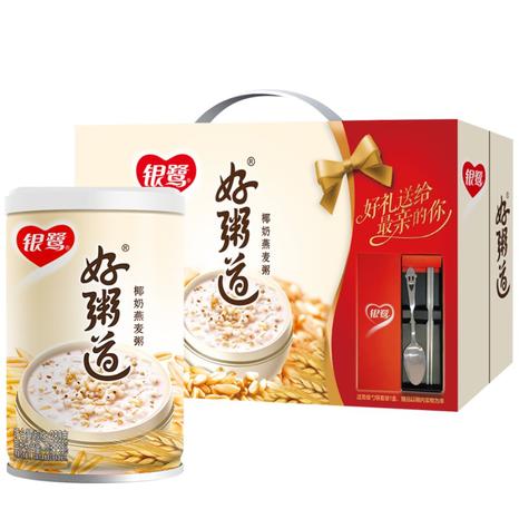 银鹭 好粥道 椰奶燕麦八宝粥280g*12罐 整箱粥礼盒装