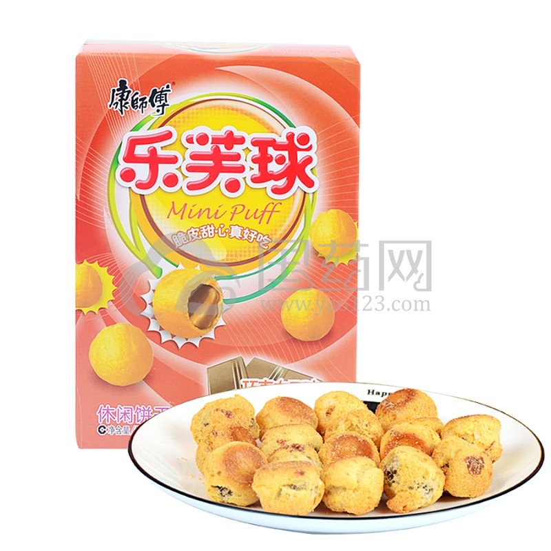 康师傅 乐芙球牛奶注心早餐办公室休闲饼干零食泡芙小点心 巧克力味