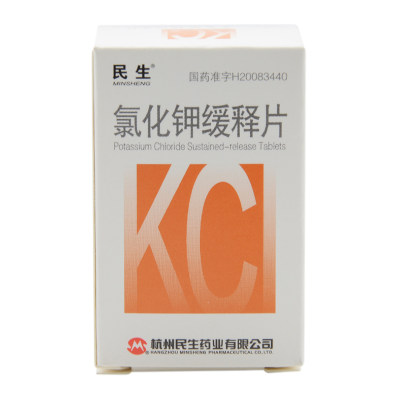 民生氯化钾缓释片05g16片1瓶盒